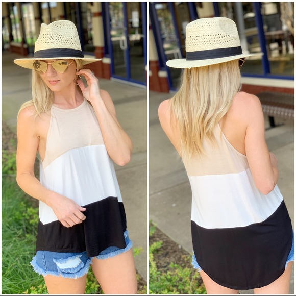 Infinity Raine Tops - Colorblock Halter Tank
Beige, white and black Infinity Raine Tops - Colorblock Halter Tank
Beige, white and black